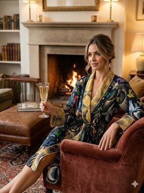 Rosa De Weerd Hard to find Flannel Kimono Robe for Anthropologie Sold Out Size M
